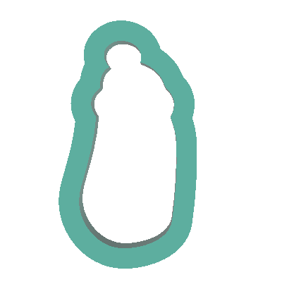 Emporte-pièce et tampon biberon orné d'un poussin, par l'illustratrice Tagamely.