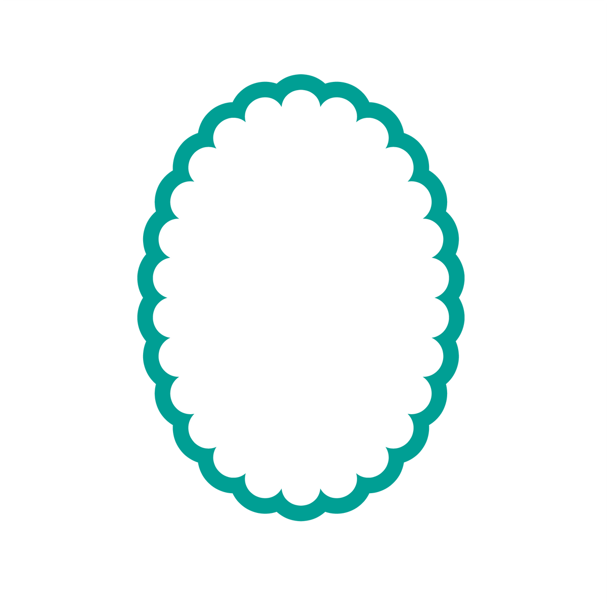 Fluted oval cookie cutter