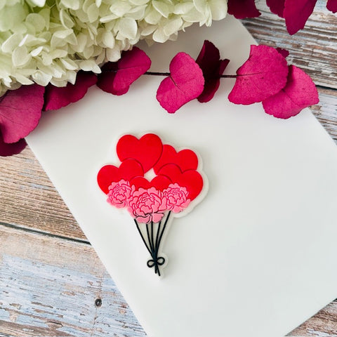 Ballons coeur fleuris