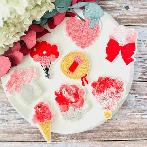 Ballons coeur fleuris